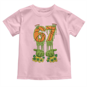 67 Basketball St Patricks Day Toddler T Shirt Funny Six Seven Gen Alpha Meme Drip TS14 Light Pink Print Your Wear