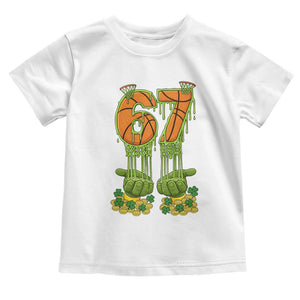 67 Basketball St Patricks Day Toddler T Shirt Funny Six Seven Gen Alpha Meme Drip TS14 White Print Your Wear