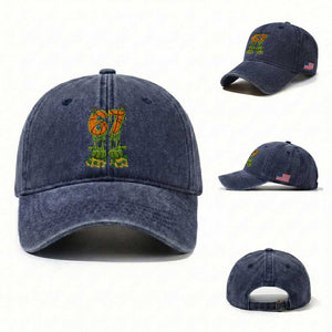 67 Basketball St Patricks Day Washed Cotton Baseball Cap Funny Six Seven Gen Alpha Meme Drip TS14 Washed Cap Universal Fit Navy Print Your Wear