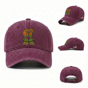 67 Basketball St Patricks Day Washed Cotton Baseball Cap Funny Six Seven Gen Alpha Meme Drip TS14 Washed Cap Universal Fit Burgundy Print Your Wear