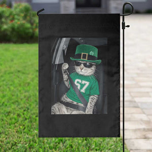 67 Cat St Patricks Day Garden Flag Funny Cat Driver Leprechaun Meme TS14 Print Your Wear