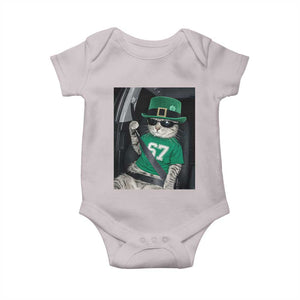 67 Cat St Patricks Day Baby Onesie Funny Cat Driver Leprechaun Meme TS14 Ice Gray Print Your Wear