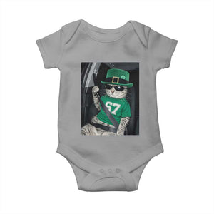 67 Cat St Patricks Day Baby Onesie Funny Cat Driver Leprechaun Meme TS14 Sport Gray Print Your Wear