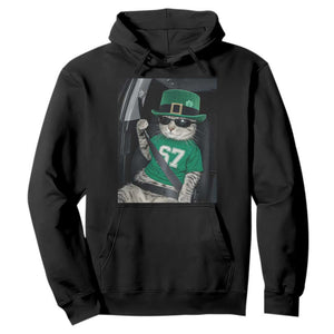 67 Cat St Patricks Day Hoodie Funny Cat Driver Leprechaun Meme TS14 Black Print Your Wear