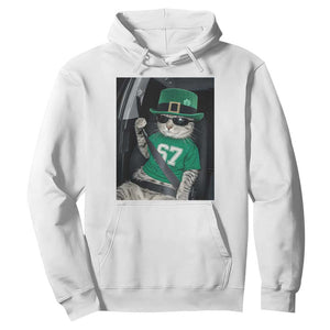 67 Cat St Patricks Day Hoodie Funny Cat Driver Leprechaun Meme TS14 White Print Your Wear