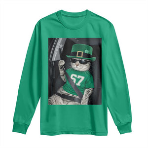 67 Cat St Patricks Day Long Sleeve Shirt Funny Cat Driver Leprechaun Meme TS14 Irish Green Print Your Wear