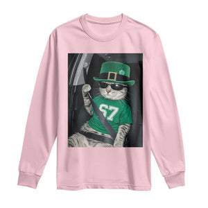67 Cat St Patricks Day Long Sleeve Shirt Funny Cat Driver Leprechaun Meme TS14 Light Pink Print Your Wear