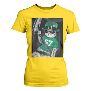 67 Cat St Patricks Day T Shirt For Women Funny Cat Driver Leprechaun Meme TS14 Daisy Print Your Wear