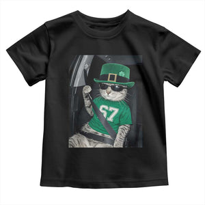 67 Cat St Patricks Day Toddler T Shirt Funny Cat Driver Leprechaun Meme TS14 Black Print Your Wear