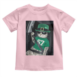 67 Cat St Patricks Day Toddler T Shirt Funny Cat Driver Leprechaun Meme TS14 Light Pink Print Your Wear
