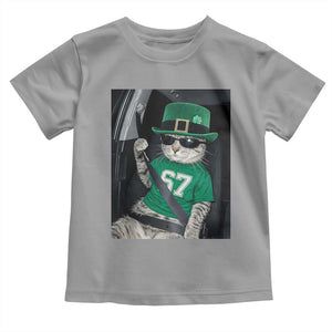 67 Cat St Patricks Day Toddler T Shirt Funny Cat Driver Leprechaun Meme TS14 Sport Gray Print Your Wear