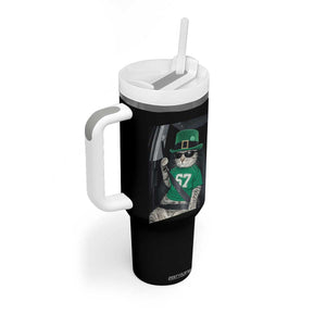 67 Cat St Patricks Day Tumbler With Handle Funny Cat Driver Leprechaun Meme TS14 Print Your Wear