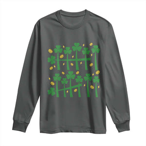 67 St Patricks Day Long Sleeve Shirt Funny Six Seven Gen Alpha Meme TS14 Dark Heather Print Your Wear