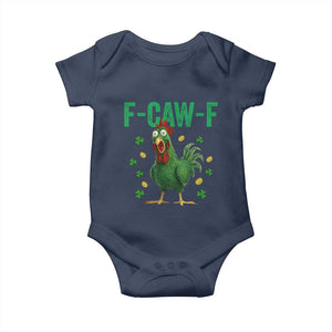 Funny St Patrick Day Baby Onesie F-Caw-F Lucky Chicken Meme TS14 Navy Print Your Wear