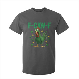 Funny St Patrick Day T Shirt For Kid F-Caw-F Lucky Chicken Meme TS14 Dark Heather Print Your Wear