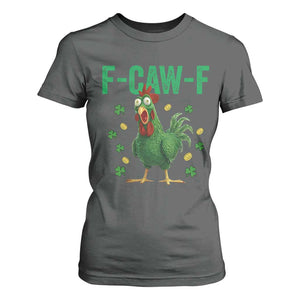 Funny St Patrick Day T Shirt For Women F-Caw-F Lucky Chicken Meme TS14 Dark Heather Print Your Wear