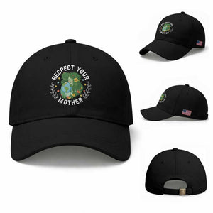 Respect Your Mother Baseball Cap Earth Mother Women Girl TS14 Baseball Cap Universal Fit Black Print Your Wear