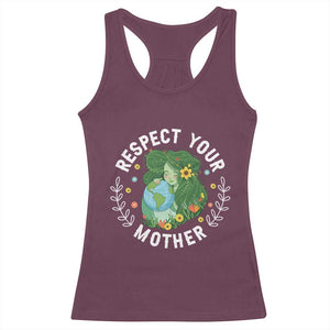 Respect Your Mother Racerback Tank Top Earth Mother Women Girl TS14 Maroon Print Your Wear