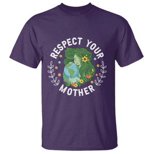 Respect Your Mother T Shirt Earth Mother Women Girl TS14 Purple Print Your Wear