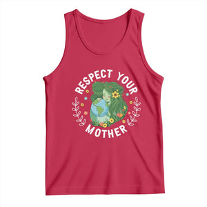 Respect Your Mother Tank Top Earth Mother Women Girl TS14 Red Print Your Wear