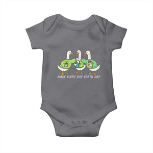 Funny Earth Day Baby Onesie Silly Goose Make Earth Day Every Day TS14 Charcoal Print Your Wear
