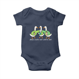 Funny Earth Day Baby Onesie Silly Goose Make Earth Day Every Day TS14 Navy Print Your Wear