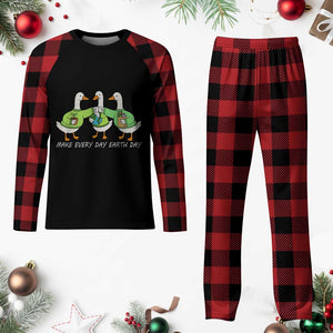 Funny Earth Day Plaid Pajama Set Silly Goose Make Earth Day Every Day TS14 Buffalo Plaid Print Your Wear