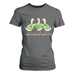 Funny Earth Day T Shirt For Women Silly Goose Make Earth Day Every Day TS14 Dark Heather Print Your Wear
