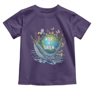 Keep It Green Earth Day Toddler T Shirt Eco-Friendly Nature Environmental Awareness TS14 Purple Print Your Wear
