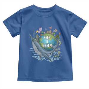 Keep It Green Earth Day Toddler T Shirt Eco-Friendly Nature Environmental Awareness TS14 Royal Blue Print Your Wear