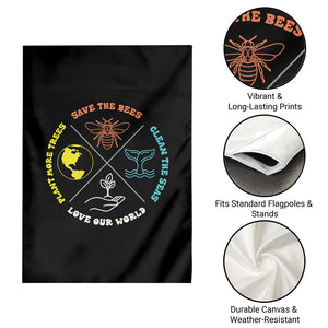 Earth Day Awareness Garden Flag Save The Bees Plant More Trees Clean The Seas Titties TS14 Print Your Wear