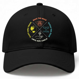 Earth Day Awareness Baseball Cap Save The Bees Plant More Trees Clean The Seas Titties TS14 Print Your Wear