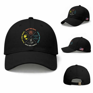 Earth Day Awareness Baseball Cap Save The Bees Plant More Trees Clean The Seas Titties TS14 Baseball Cap Universal Fit Black Print Your Wear