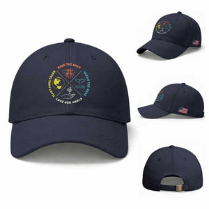 Earth Day Awareness Baseball Cap Save The Bees Plant More Trees Clean The Seas Titties TS14 Baseball Cap Universal Fit Navy Print Your Wear