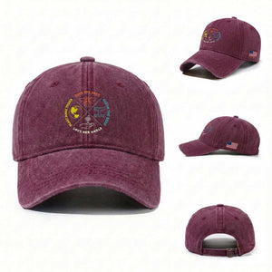 Earth Day Awareness Washed Cotton Baseball Cap Save The Bees Plant More Trees Clean The Seas Titties TS14 Washed Cap Universal Fit Burgundy Print Your Wear