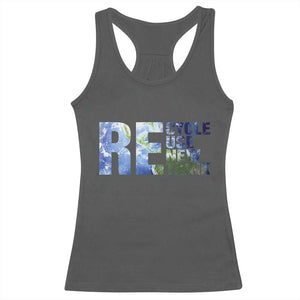 Earth Day Racerback Tank Top Recycle Reuse Renew Rethink TS14 Dark Heather Print Your Wear