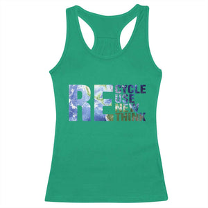 Earth Day Racerback Tank Top Recycle Reuse Renew Rethink TS14 Irish Green Print Your Wear
