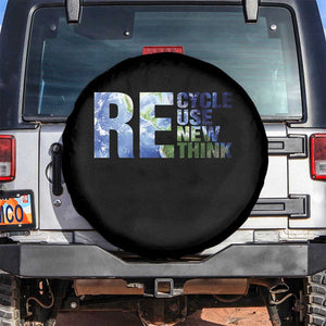 Earth Day Spare Tire Cover Recycle Reuse Renew Rethink TS14 No hole Black Print Your Wear