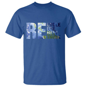 Earth Day T Shirt Recycle Reuse Renew Rethink TS14 Royal Blue Print Your Wear