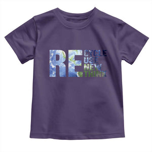 Earth Day Toddler T Shirt Recycle Reuse Renew Rethink TS14 Purple Print Your Wear