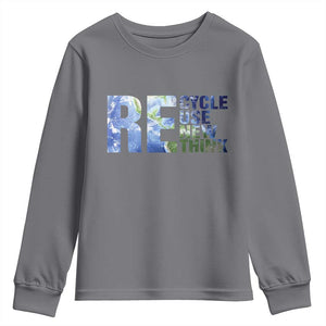 Earth Day Youth Sweatshirt Recycle Reuse Renew Rethink TS14 Charcoal Print Your Wear