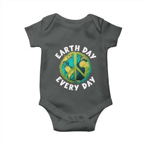 Earth Day Everyday Baby Onesie Peace Sign Nature Lover TS14 Dark Heather Print Your Wear