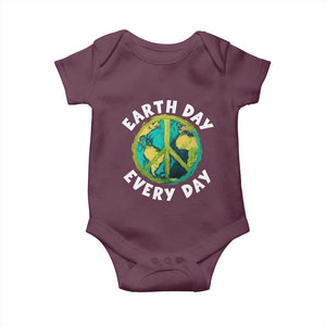 Earth Day Everyday Baby Onesie Peace Sign Nature Lover TS14 Maroon Print Your Wear