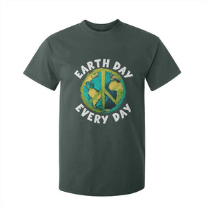 Earth Day Everyday T Shirt For Kid Peace Sign Nature Lover TS14 Dark Forest Green Print Your Wear