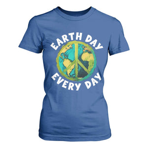 Earth Day Everyday T Shirt For Women Peace Sign Nature Lover TS14 Royal Blue Print Your Wear