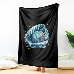 Earth Day Throw Blanket Funny Baseball Ice Cream Drip Glove Eco Friendly TS14 Print Your Wear