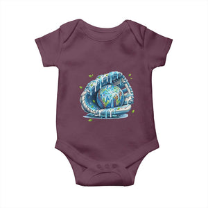 Earth Day Baby Onesie Funny Baseball Ice Cream Drip Glove Eco Friendly TS14 Maroon Print Your Wear