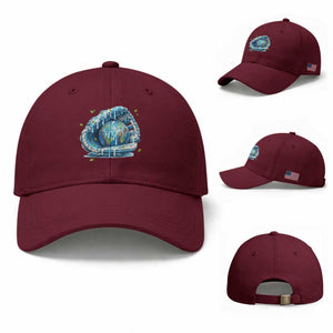 Earth Day Baseball Cap Funny Baseball Ice Cream Drip Glove Eco Friendly TS14 Baseball Cap Universal Fit Maroon Print Your Wear