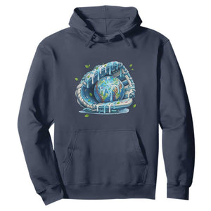 Earth Day Hoodie Funny Baseball Ice Cream Drip Glove Eco Friendly TS14 Navy Print Your Wear