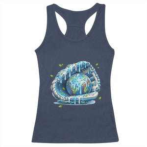 Earth Day Racerback Tank Top Funny Baseball Ice Cream Drip Glove Eco Friendly TS14 Navy Print Your Wear